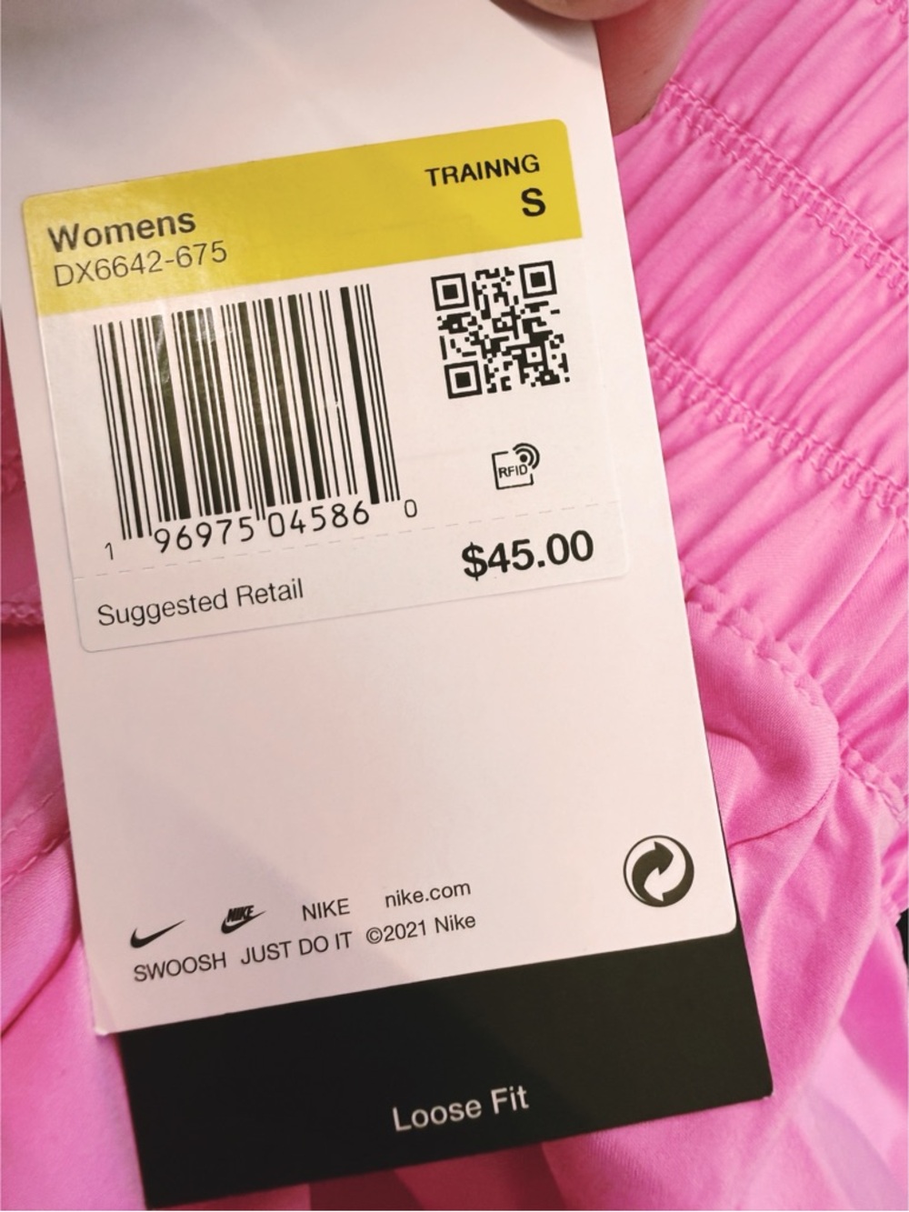 NWT Nike One Pink Dri-FIT Ultra High-Waisted 3” Brief-Lined Shorts, Size Small - Picture 8 of 11